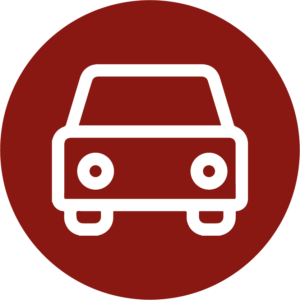 Rotes Symbol eines Autos.